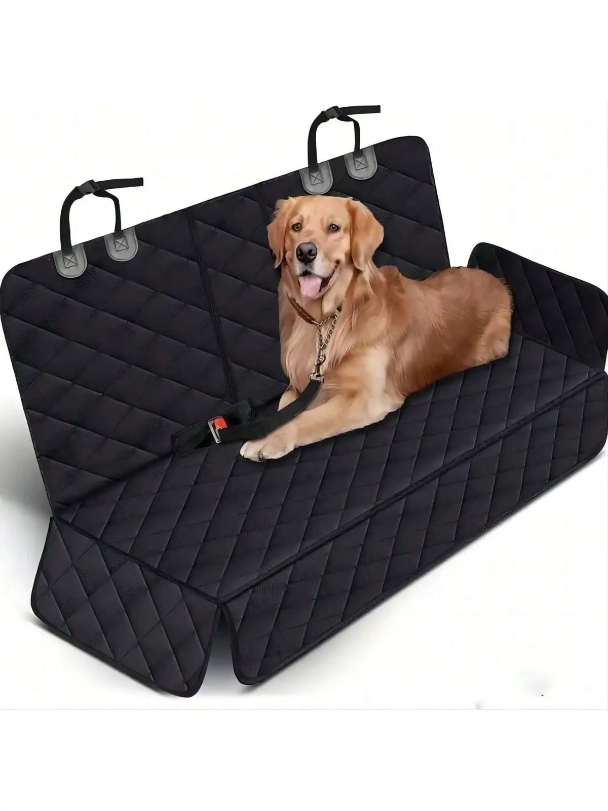 Chien couché sur la housse de banquette