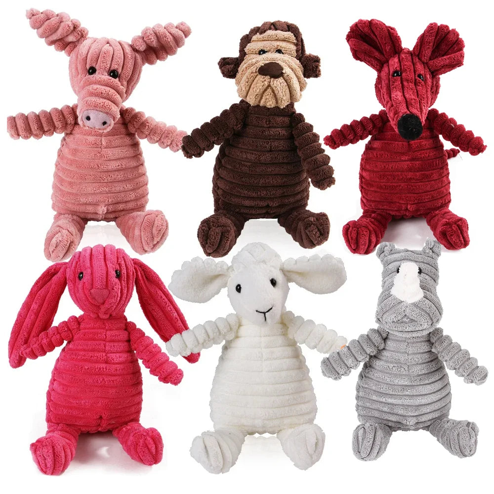 Peluche en velours côtelé pour chien