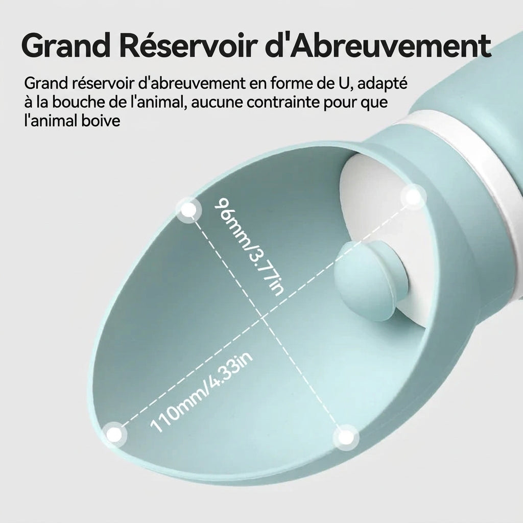 Gourde Silicone Repliable – grand réservoir d'abreuvement de 96 × 110 mm