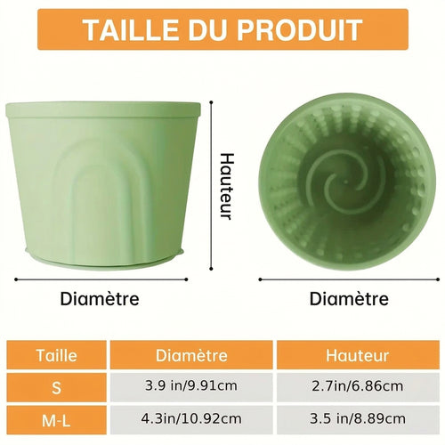 Bol à lécher Silicone – tailles : S 9,9 × 6,9 cm, M-L 10,9 × 8,9 cm