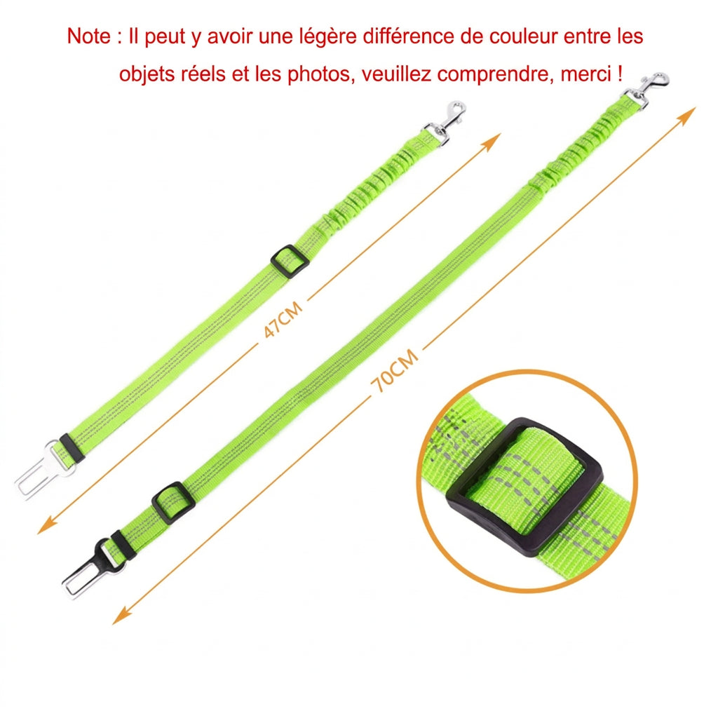 Ceinture élastique verte en longueurs de 47 et 70 cm