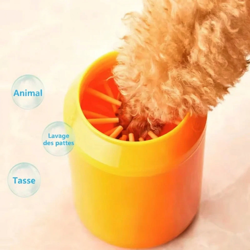 Gobelet nettoie-pattes orange pour le lavage des pattes