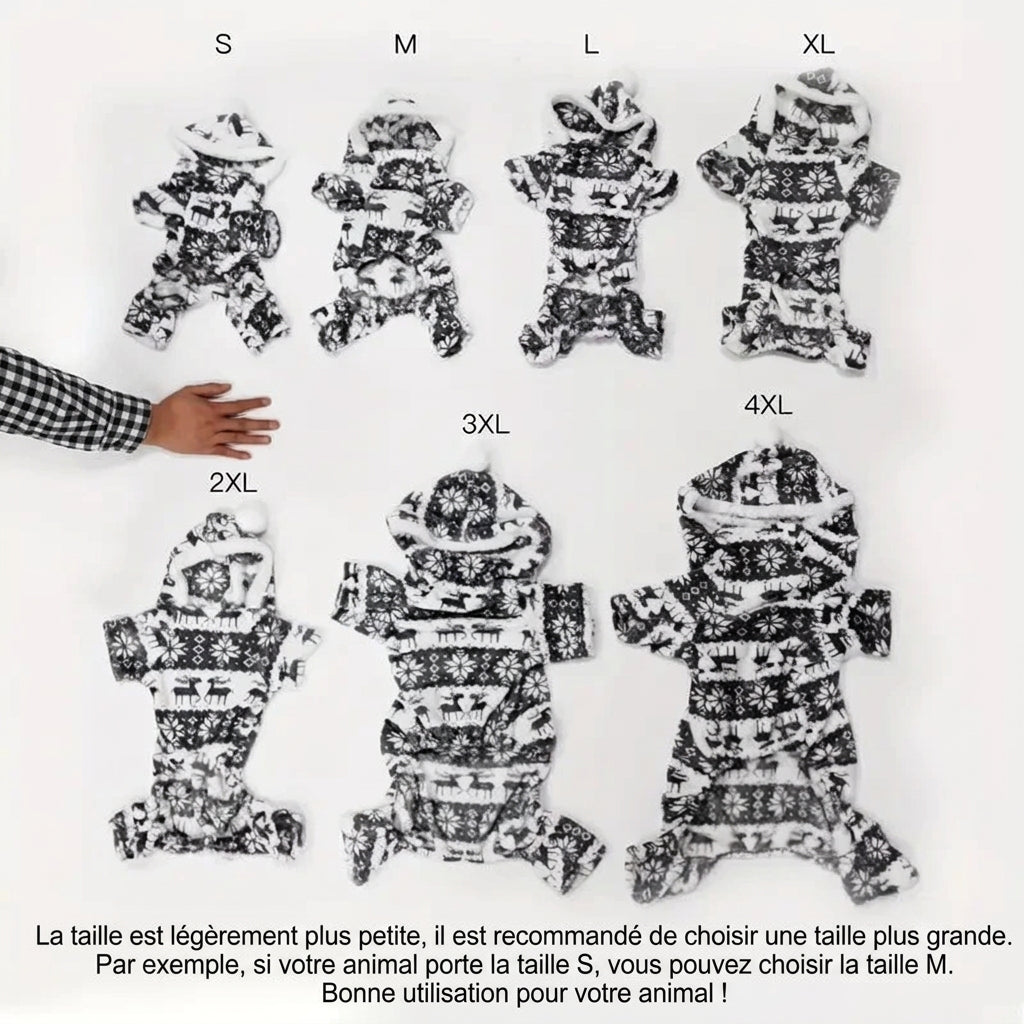 Pyjama de Noël renne de la taille S à 4XL