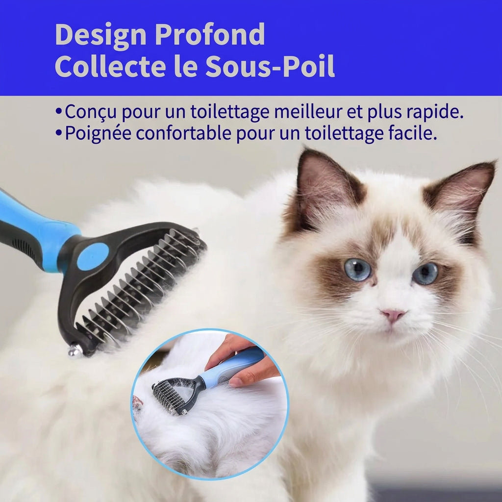 Brosse Démêlante Inox – design profond qui collecte le sous-poil