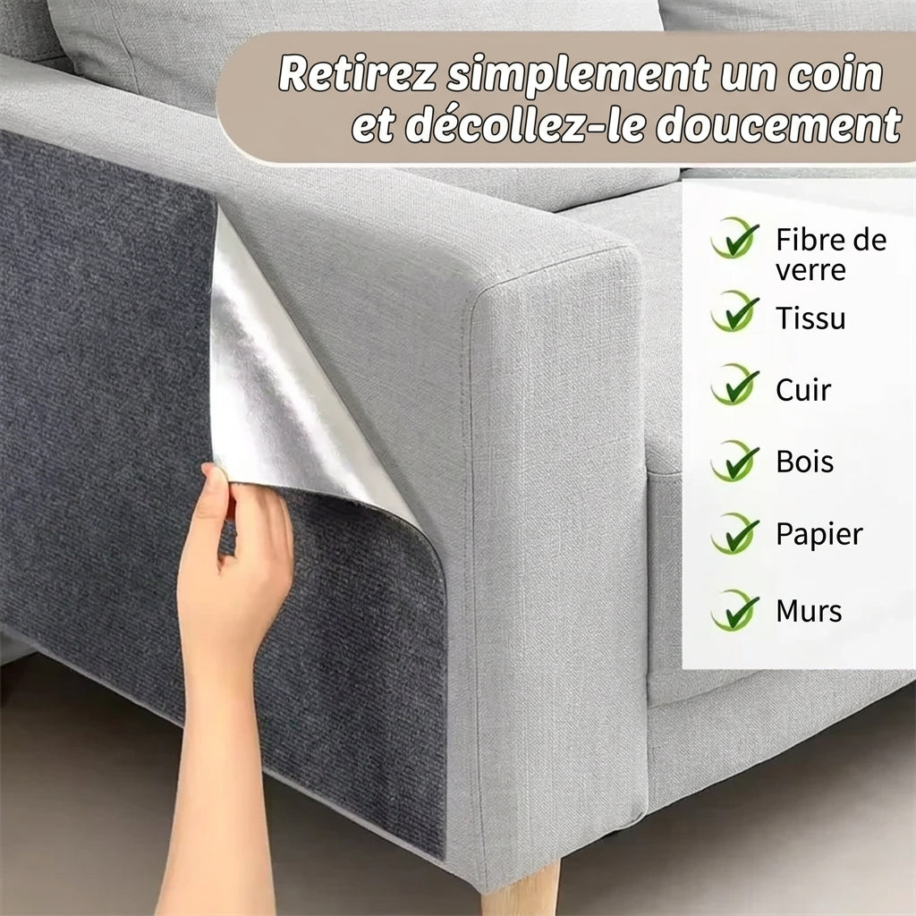 Tapis griffoir autoadhésif : retirez un coin et décollez doucement, pour fibre de verre, tissu, cuir, bois, papier et murs