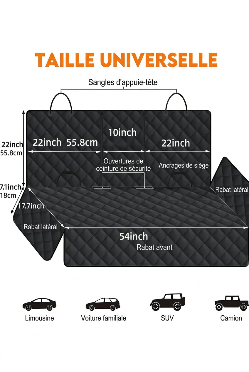 Guide des dimensions de la housse de banquette