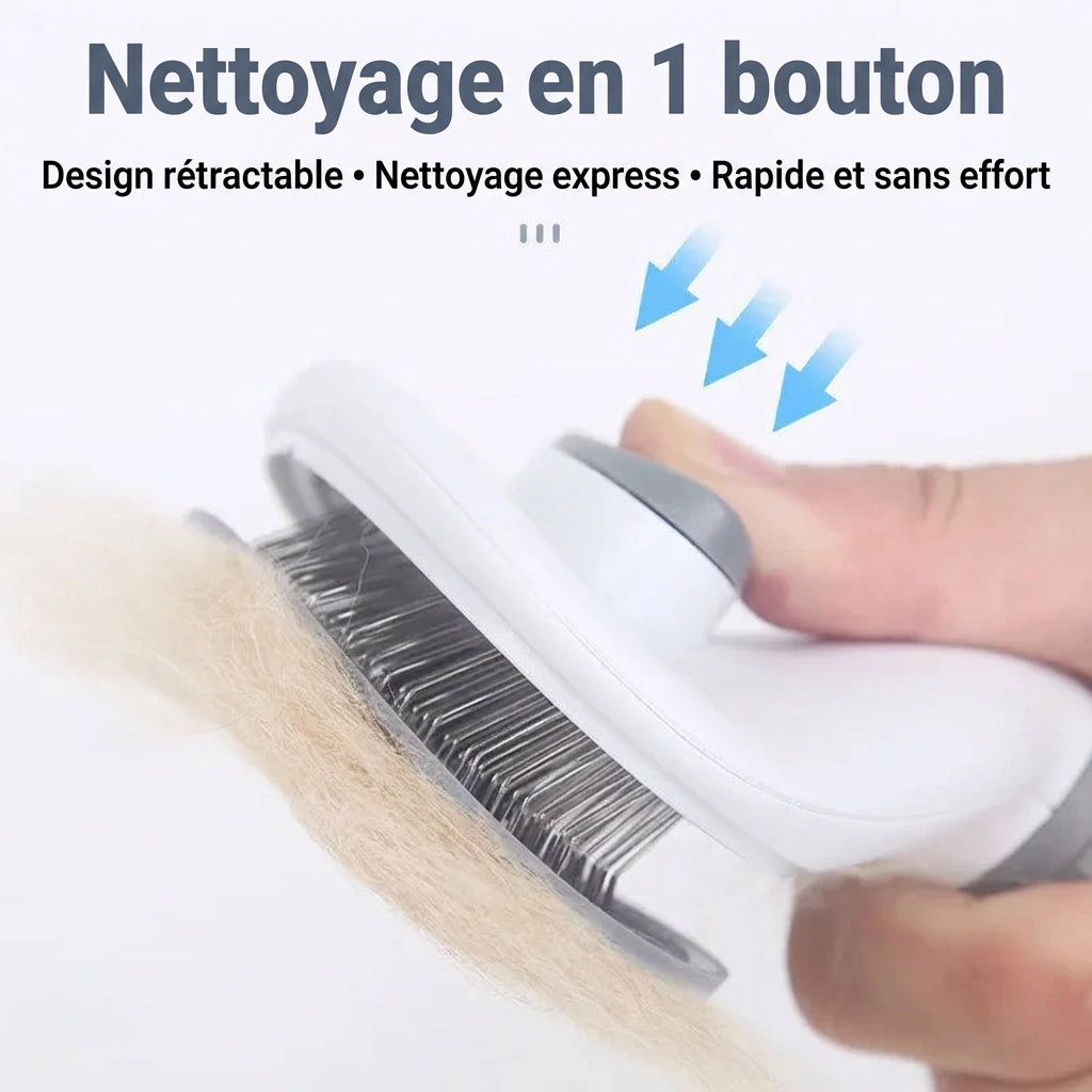 Peigne autonettoyant : nettoyage en un bouton, design rétractable
