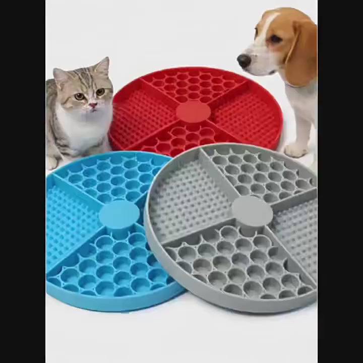 Vidéo du tapis à lécher rond